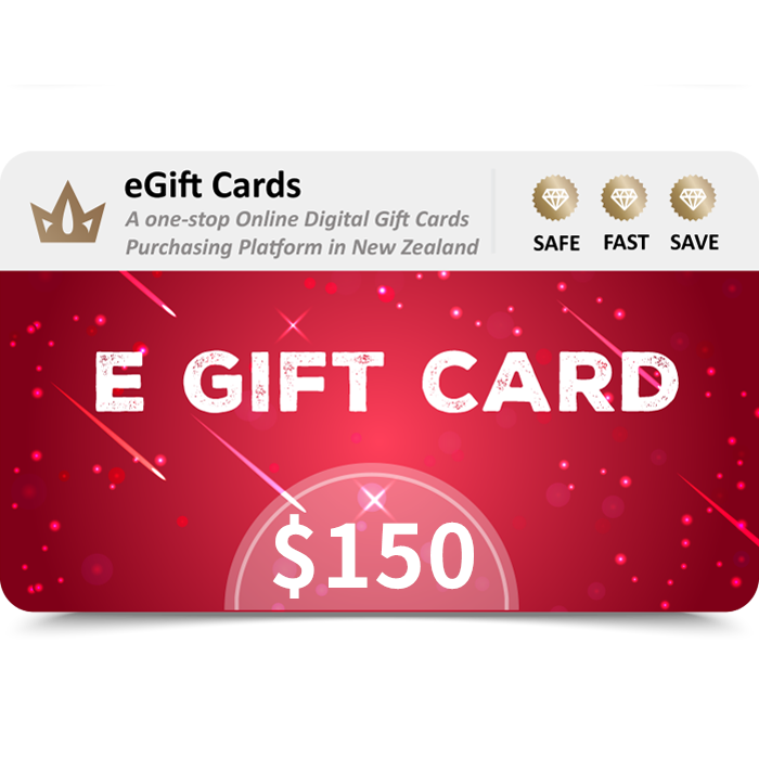 eGift Cards $150 NZD E Gift Card (Email Delivery) 4 eGift Cards 150 NZD E Gift Card Email Delivery 4
