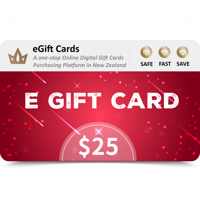 eGift Cards $25 NZD E Gift Card (Email Delivery) 4 eGift Cards 25 NZD E Gift Card Email Delivery 4
