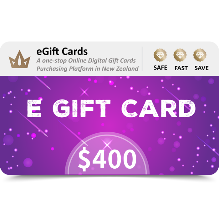 eGift Cards $400 NZD E Gift Card (Email Delivery) 2 eGift Cards 400 NZD E Gift Card Email Delivery 3