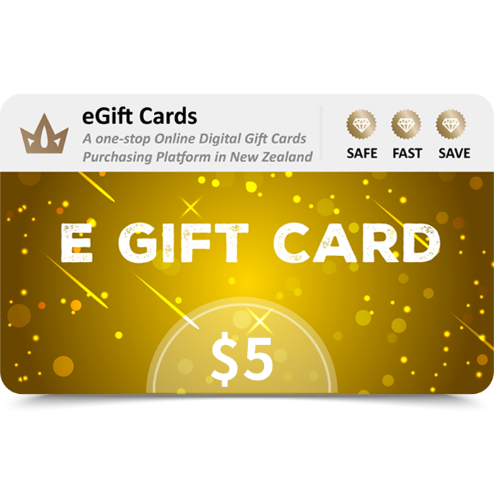 eGift Cards $5 NZD E Gift Card (Email Delivery) 1 eGift Cards $5 NZD E Gift Card (Email Delivery)