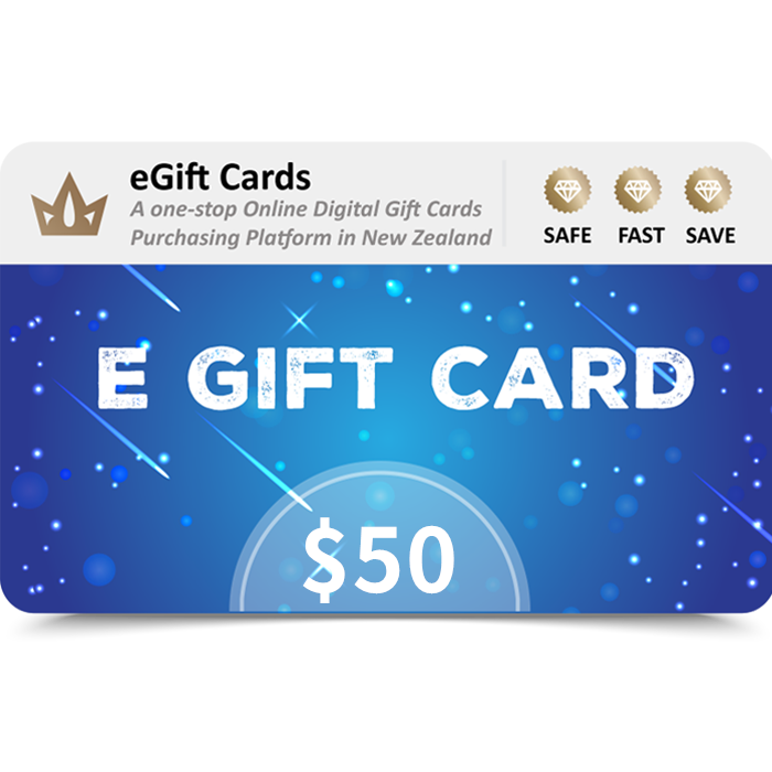 eGift Cards $50 NZD E Gift Card (Email Delivery) 1 eGift Cards $50 NZD E Gift Card (Email Delivery)