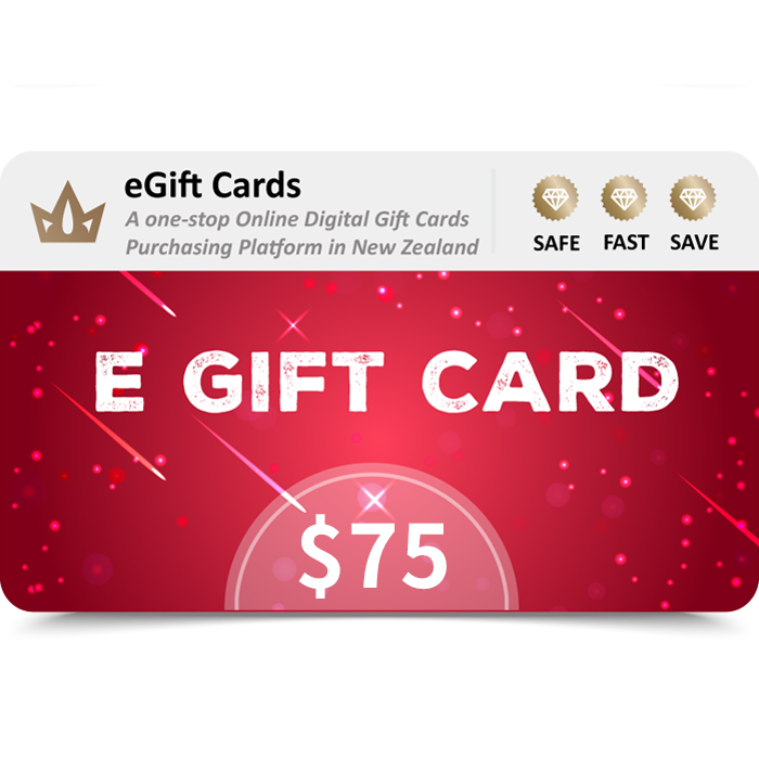 eGift Cards $75 NZD E Gift Card (Email Delivery) 4 eGift Cards 75 NZD E Gift Card Email Delivery 4