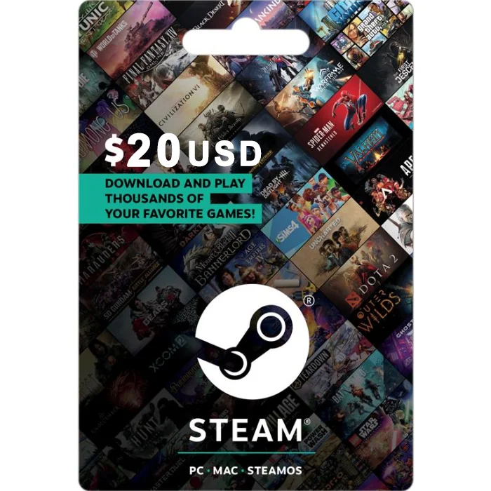 Steam $20 USD Digital Gift Card (Email Delivery) 2 Steam 20 USD Digital Gift Card Email Delivery 2