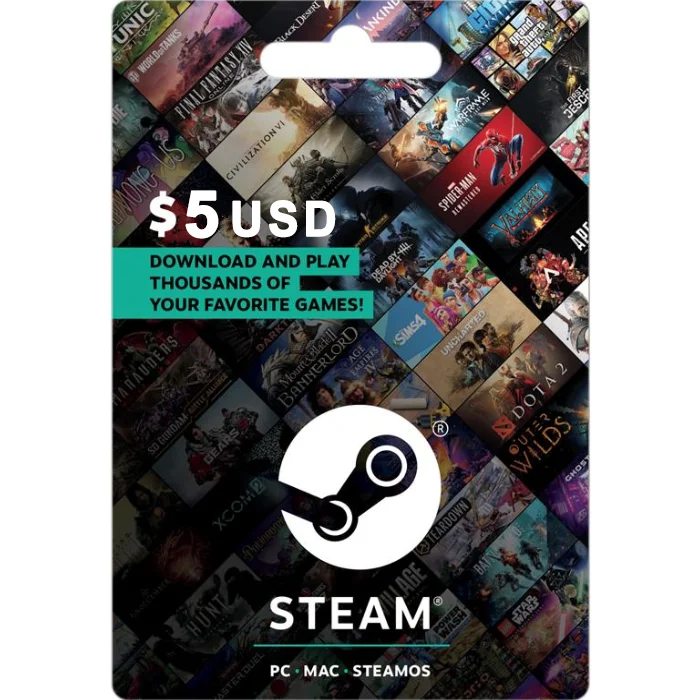 Steam $5 USD Digital Gift Card (Email Delivery) 2 Steam 5 USD Digital Gift Card Email Delivery 2