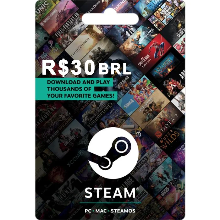 Steam R$30 BRL (BR) Digital Gift Card (Email Delivery) 2 Steam R30 BRL BR Digital Gift Card Email Delivery 2